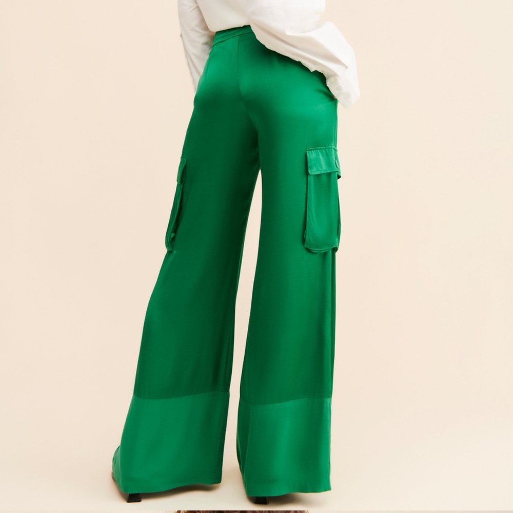 Corey Lynn Calter Satin Cargo Pants - Picture 4 of 9